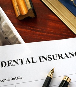 Dental insurance form on a table