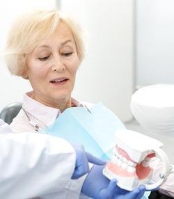 dentist talking to patient