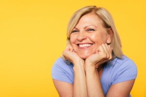 an older woman smiling 