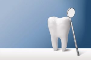 Image of a tooth against a blue background
